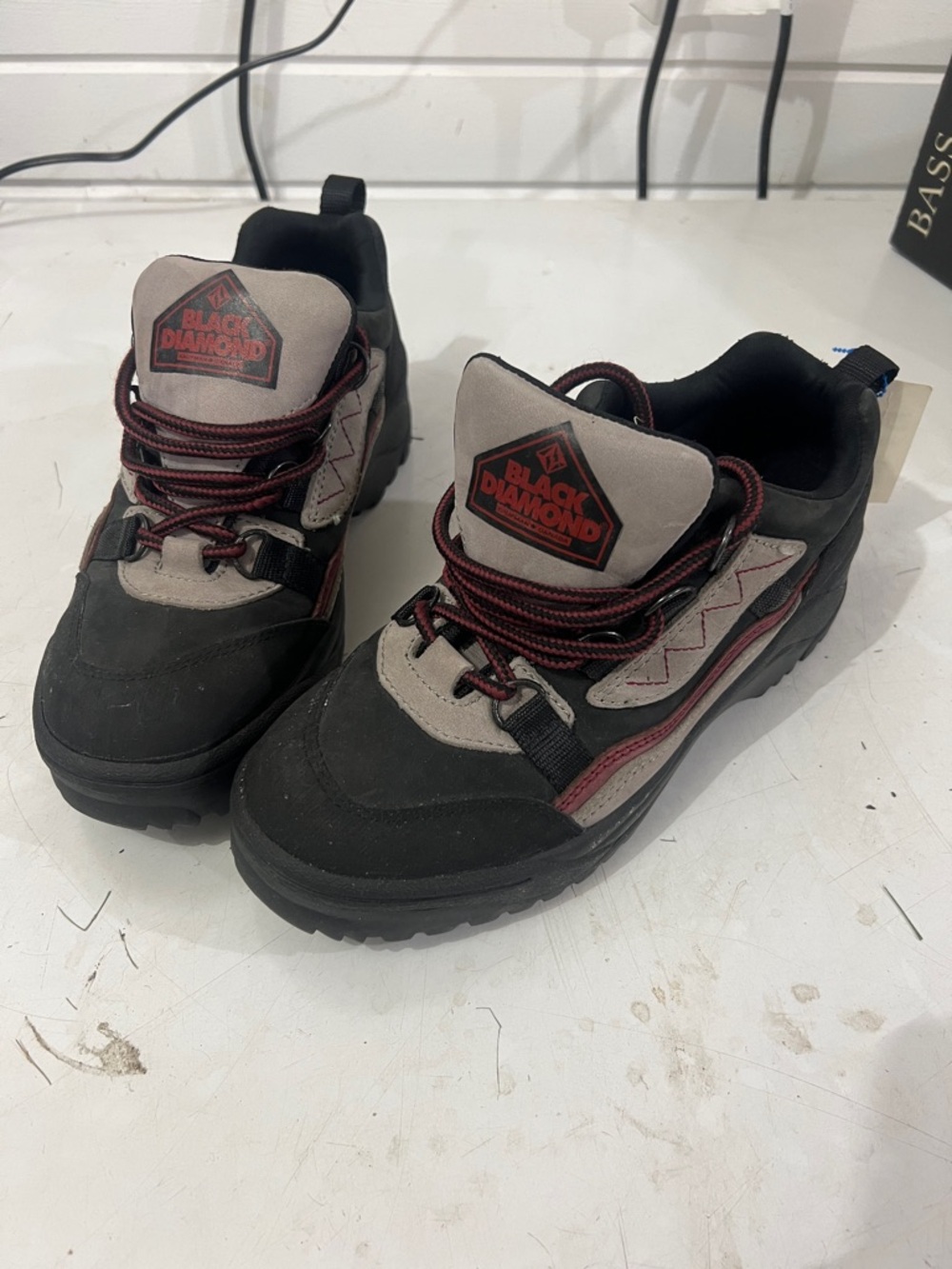 Black Diamond Black Gray and Maroon Low-Top Trail Sneakers